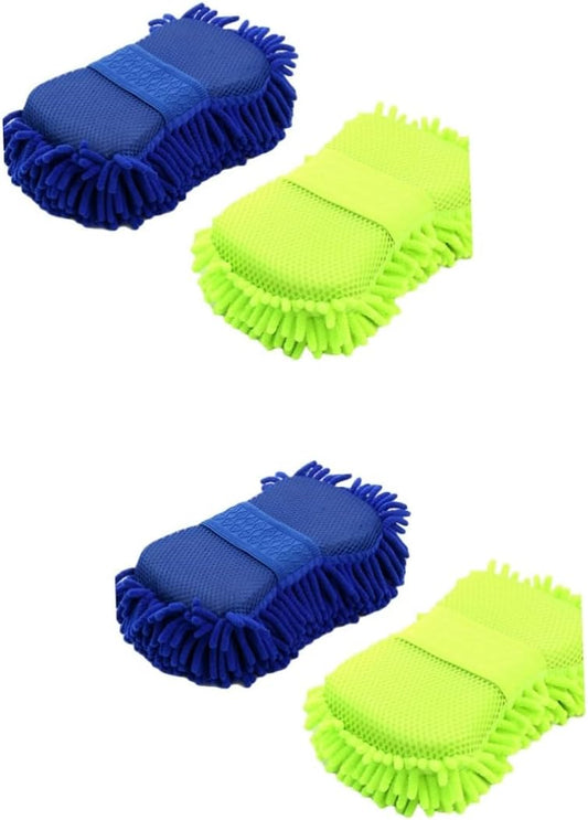 4 Pcs Auto Wash Gloves Car Wash Gloves Car Wash Mitt Car Sponge Clean Car Wash Tools